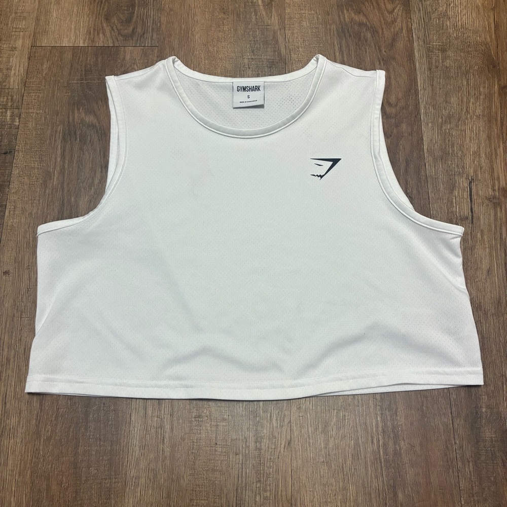 Gymshark White Cropped Athletic Tank Top
